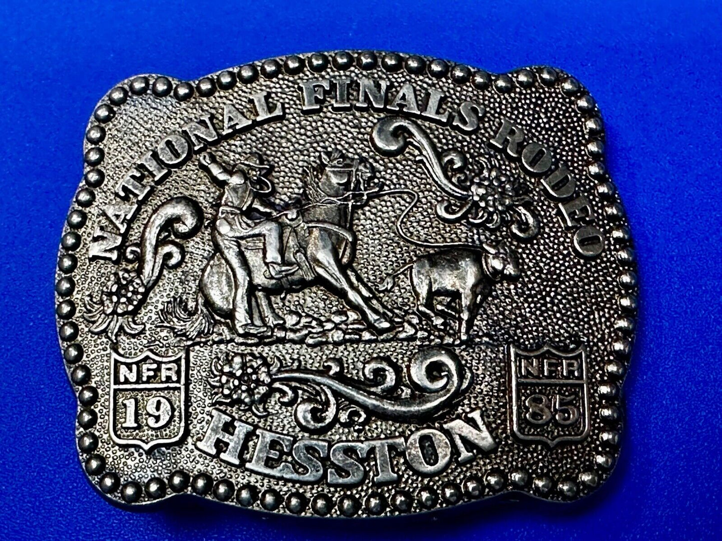 1985 NFR National Finals Rodeo Youth Size Hesston Commemorative Belt Buckle