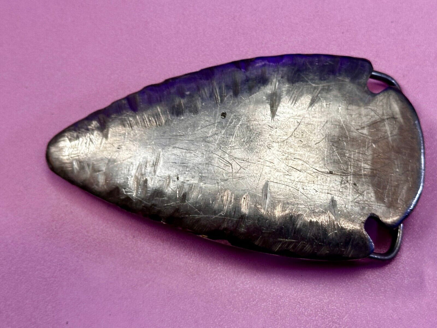 Arrow Head Artisan Cast Made Native Indian Art Figural Silver? Belt Buckle