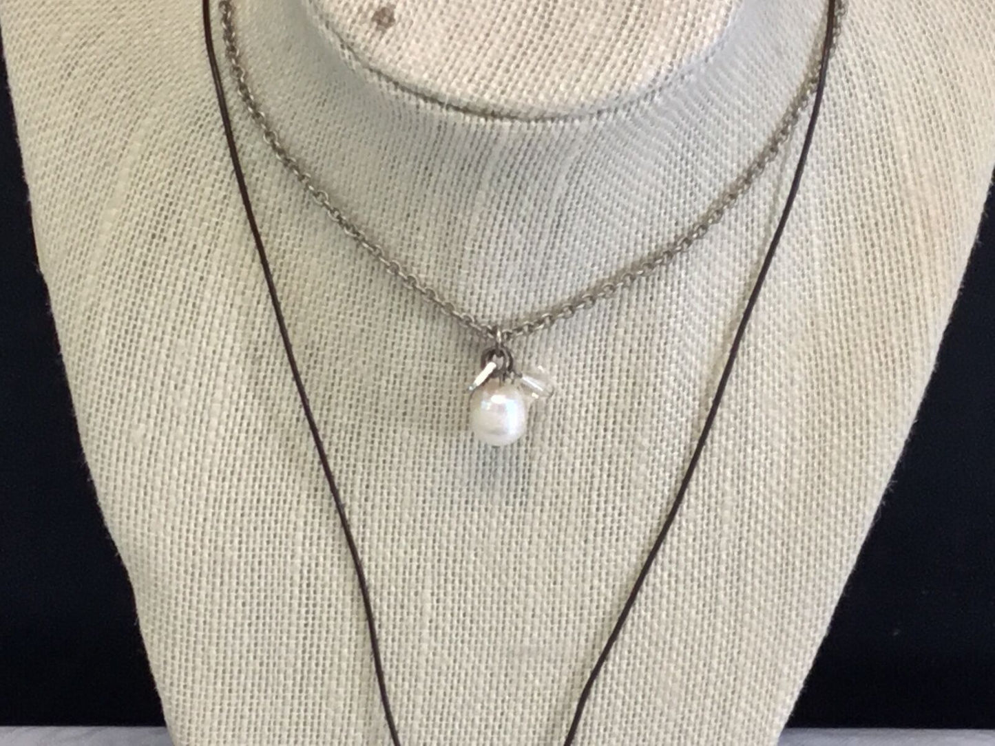 Aeo Double Strand Faux Pearl - Silver Tone Pendant Necklace American Eagle