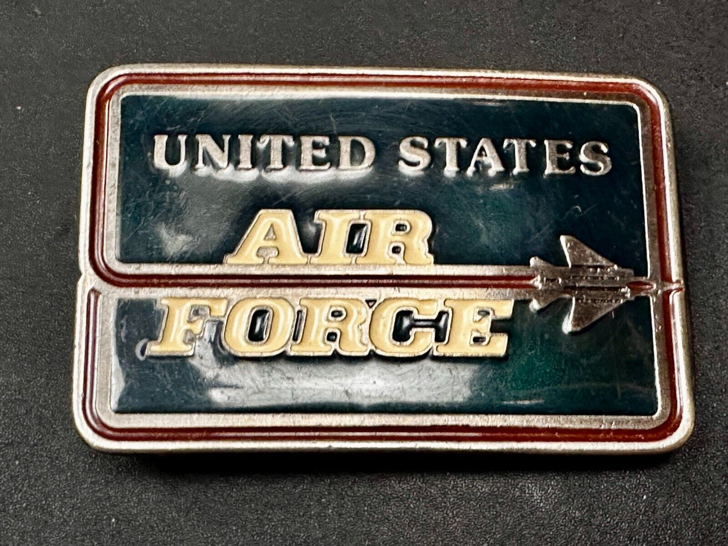 USAF United States Air Force Fighter Jet Plane logo Vintage numbered Belt Buckle