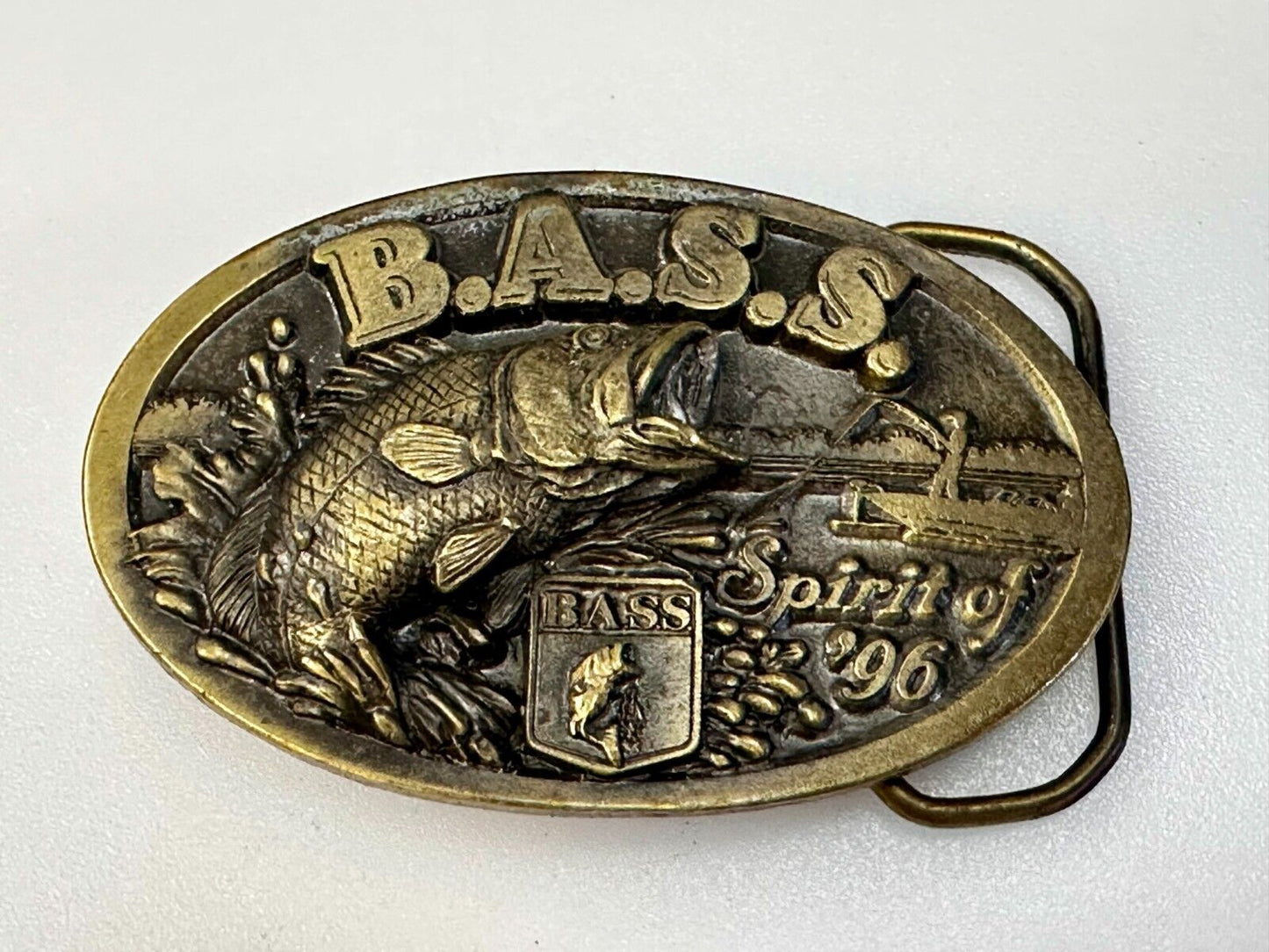 Bass Anglers Sportsman Society Spirit of 76 Bicentennial Fishing Belt Buckle