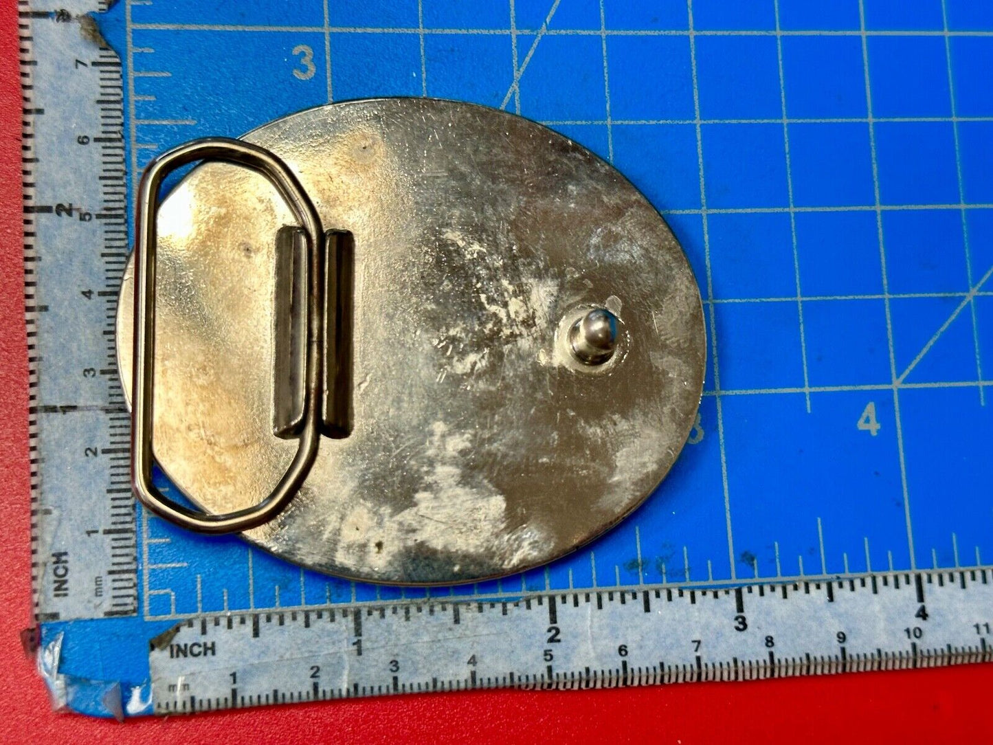 Art Enamel Swirl vintage artisan belt buckle