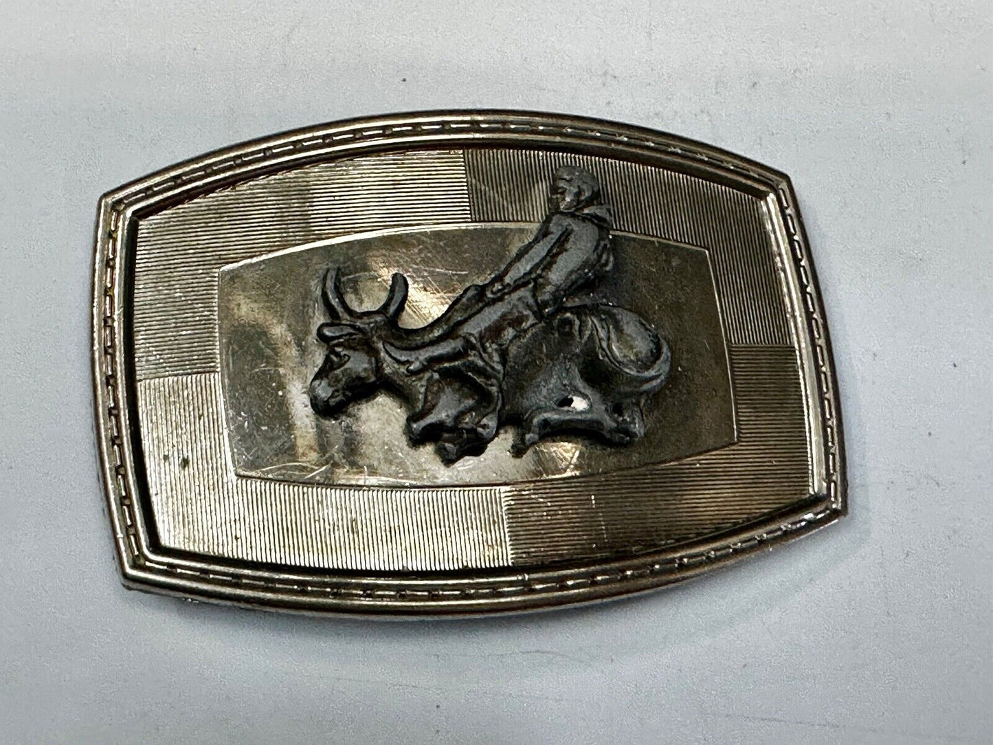 Vintage Cowboy on Bucking Saddle Bronc western belt buckle