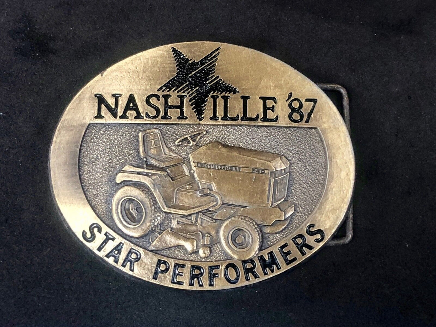 Vintage 1987 NASHVILLE John Deere Lawn Tractors Star Performers Belt Buckle