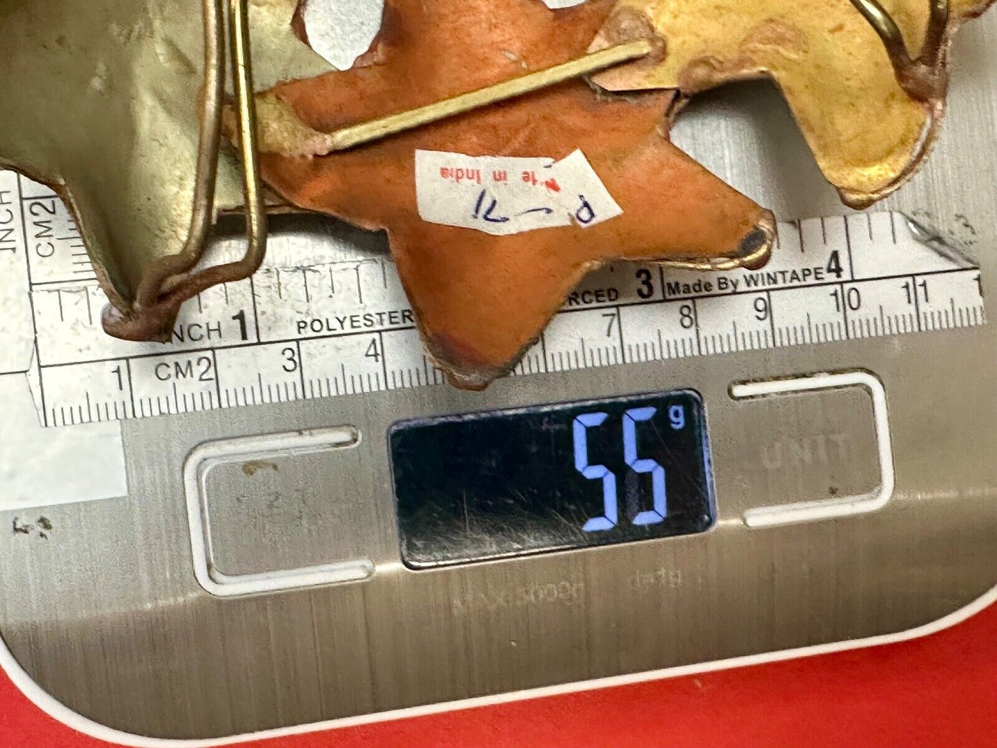 Three connected Starfish Mixed medal & colors , India vibe NOS belt buckle