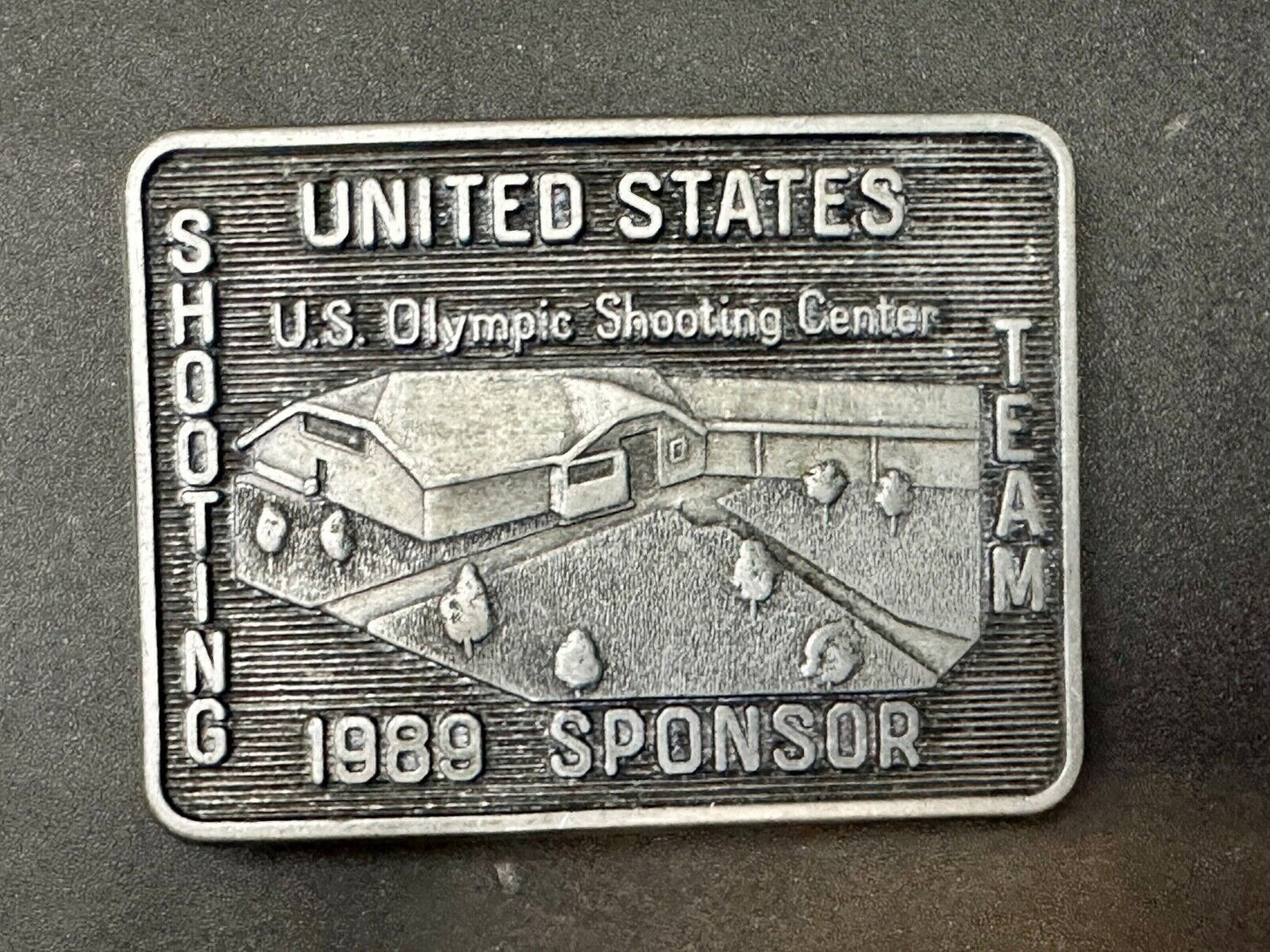 US Olympic Olympic Team 1989 Sponsor Shooting Center Belt Buckle