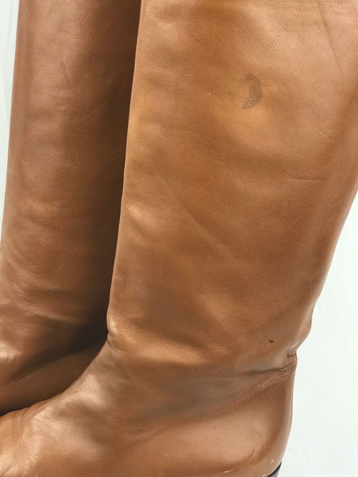 BALLY Cognac Brown Leather Riding Boots Size 5