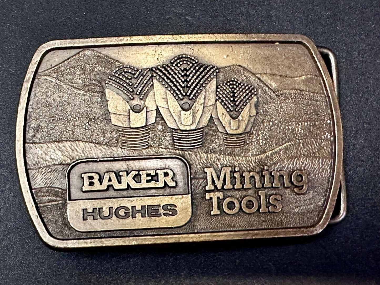 Baker Hughes Mining Tools Mine Drilling Bit Head Advertisement Belt Buckle -1991