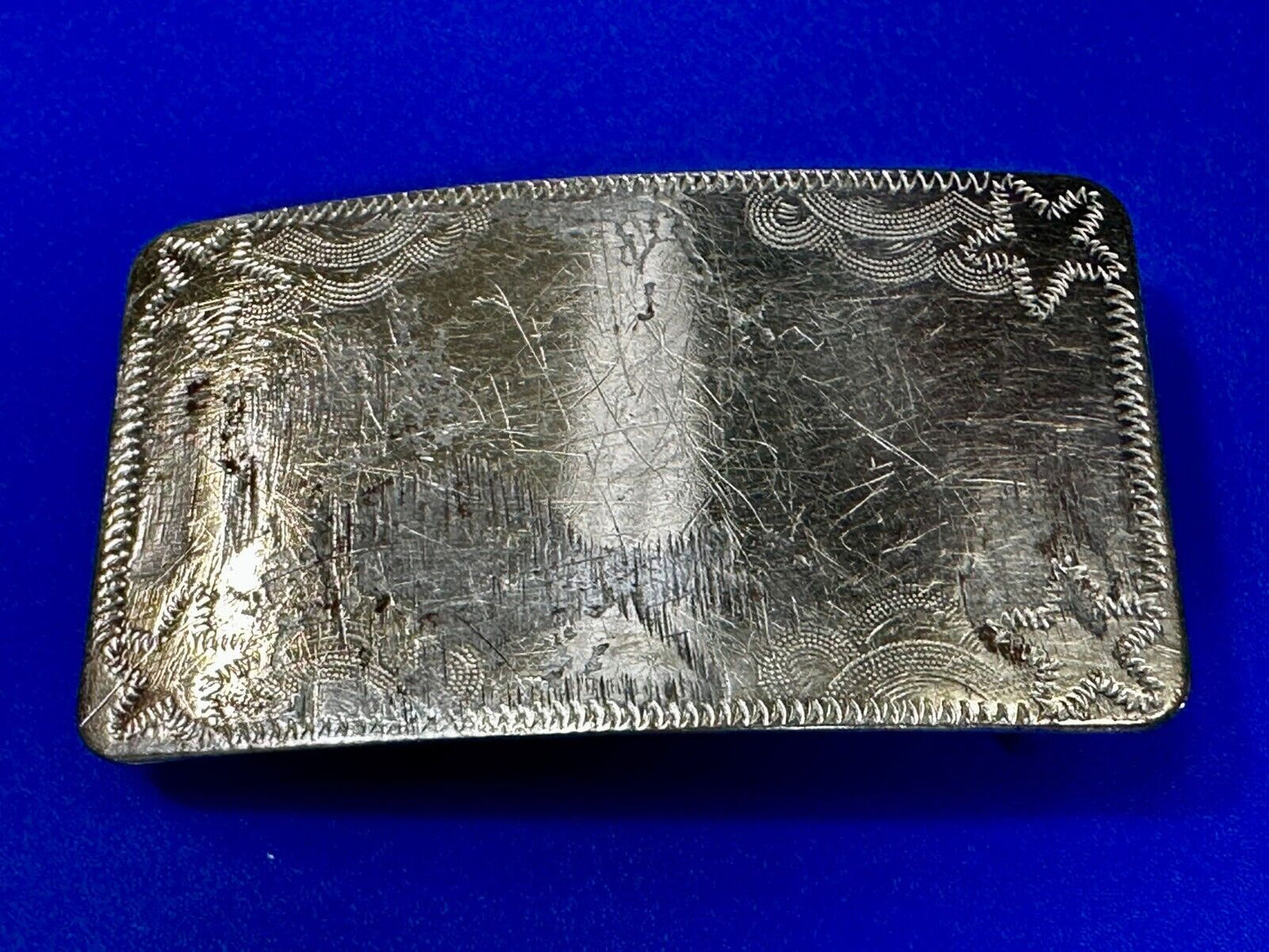 Vintage Engraved Silver Tone Belt Buckle For Craft Project Or To Wear!