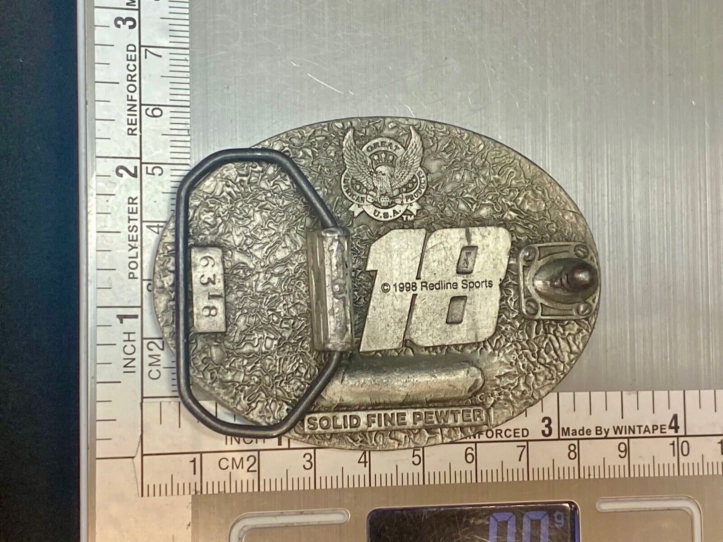 1990'S Bobby Labonte Nascar # 18 Pre Loved Belt Buckle By Redline Sports