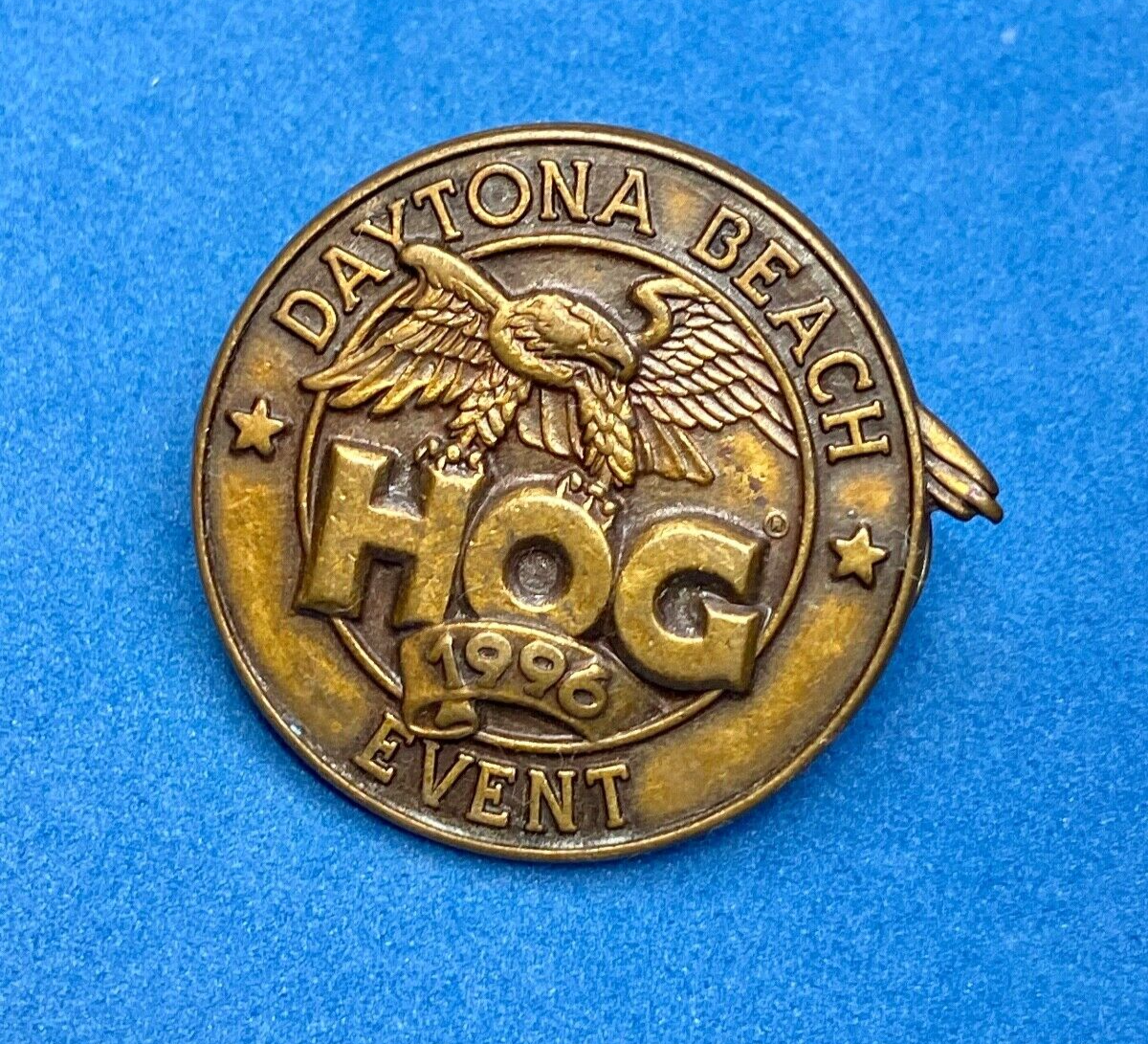 1996 Harley Davidson Owners Group Hog Daytona Beach Rally Event Vest Pin