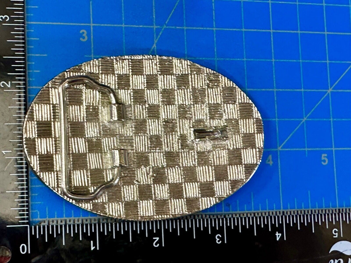 Vintage Appearance silver tone oval Belt Buckle - missing a few Rhinestone's