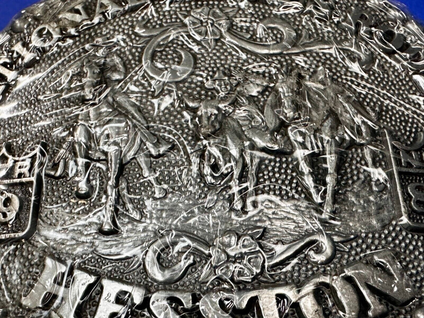 1989 ADM Hesston NFR National Finals Rodeo Cowboys Western NOS Belt Buckle