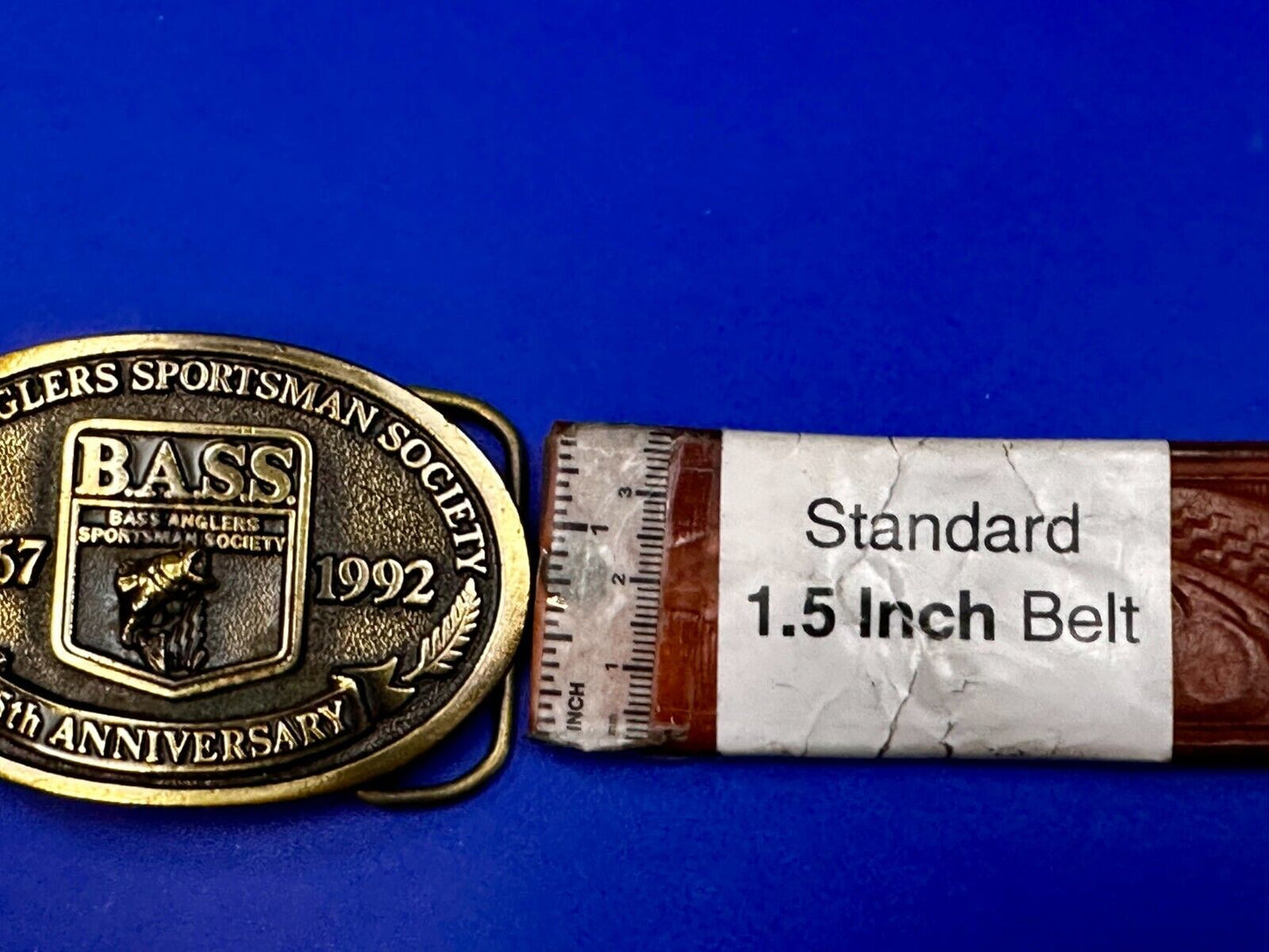 1992 Bass Anglers Sportsman Society Club 25th Anniversary Fishing Belt Buckle