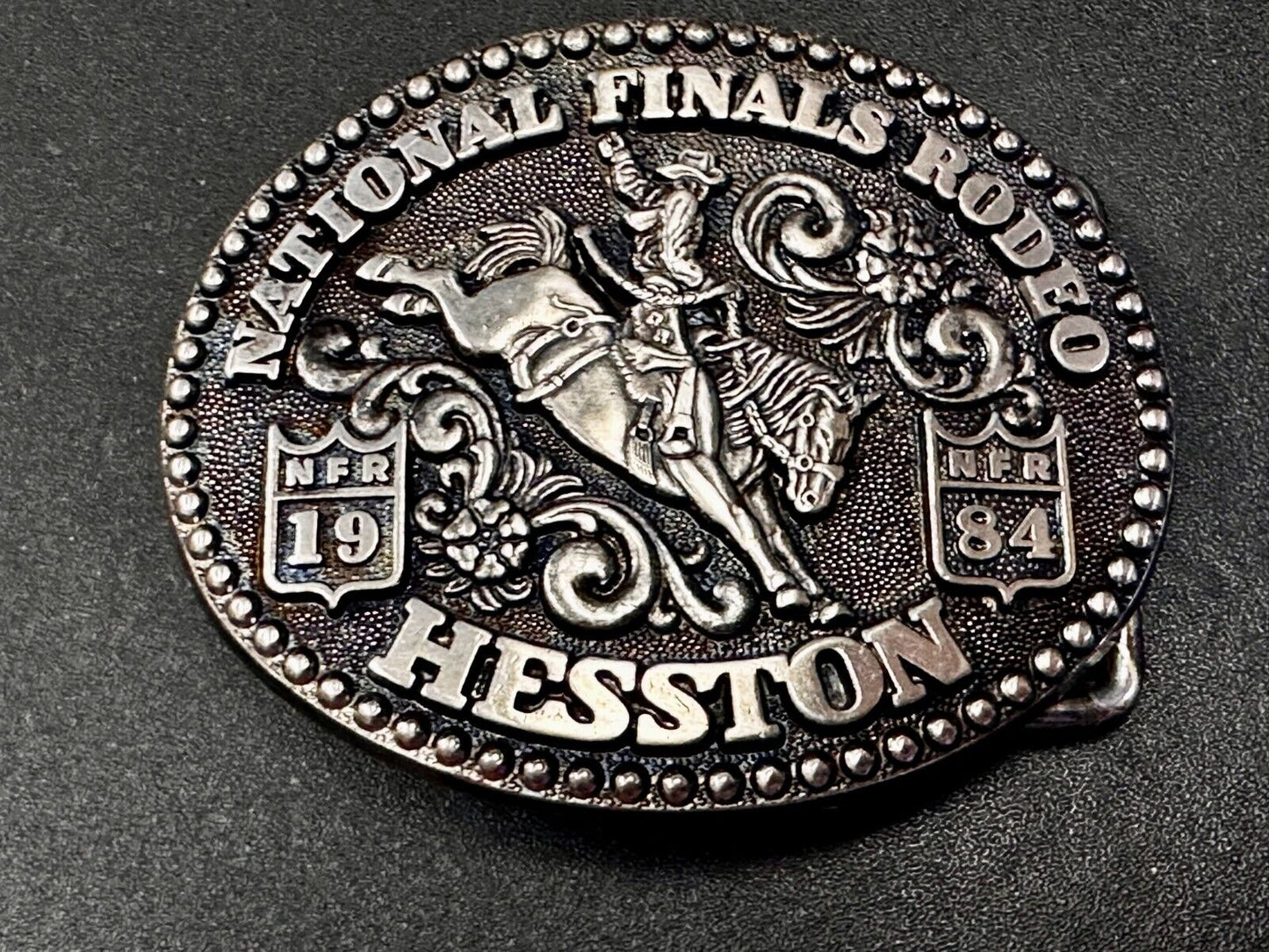 1984 Hesston NFR National Finals Rodeo YOUTH SIZE Western Collectors Belt Buckle