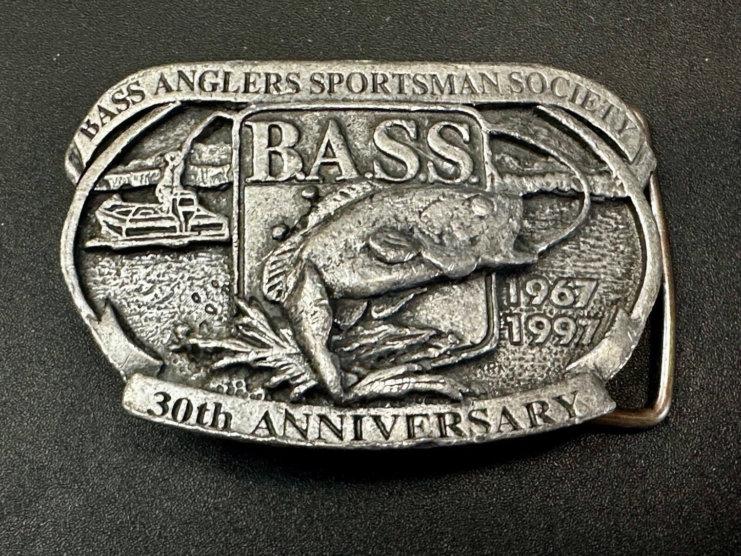 30th Anniversary BASS Anglers Sportsman Society Fishing Fishermans Belt Buckle