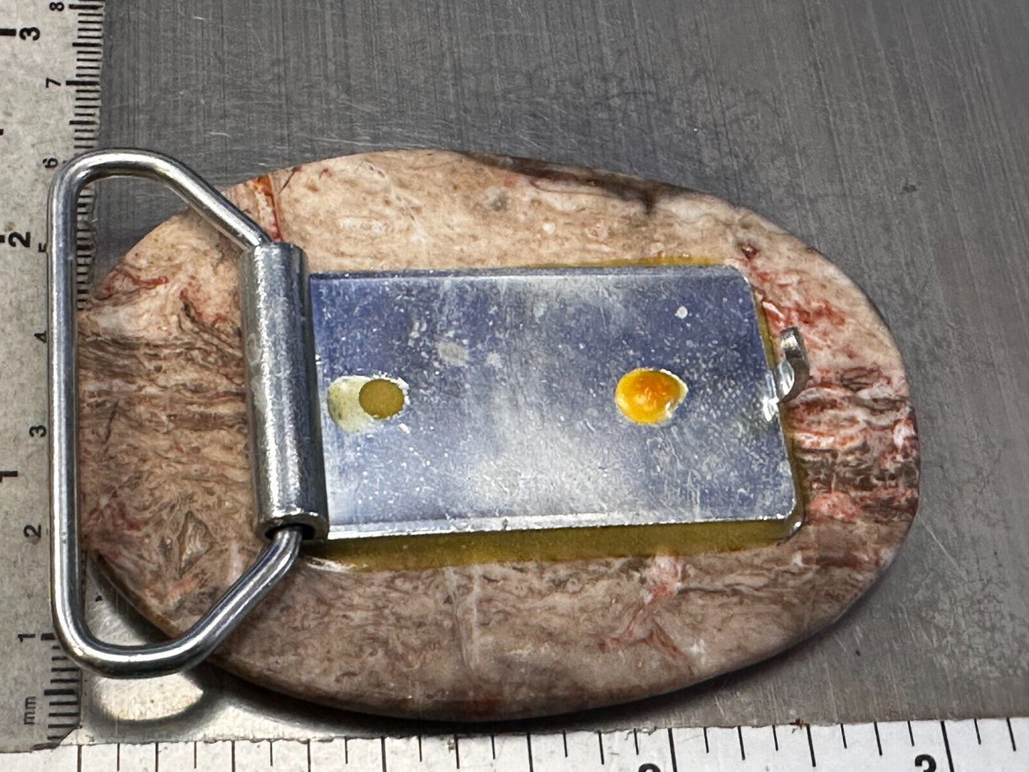 Unique Stone Rock Oval Shaped Artisan Hippy Vibe Slab Belt Buckle
