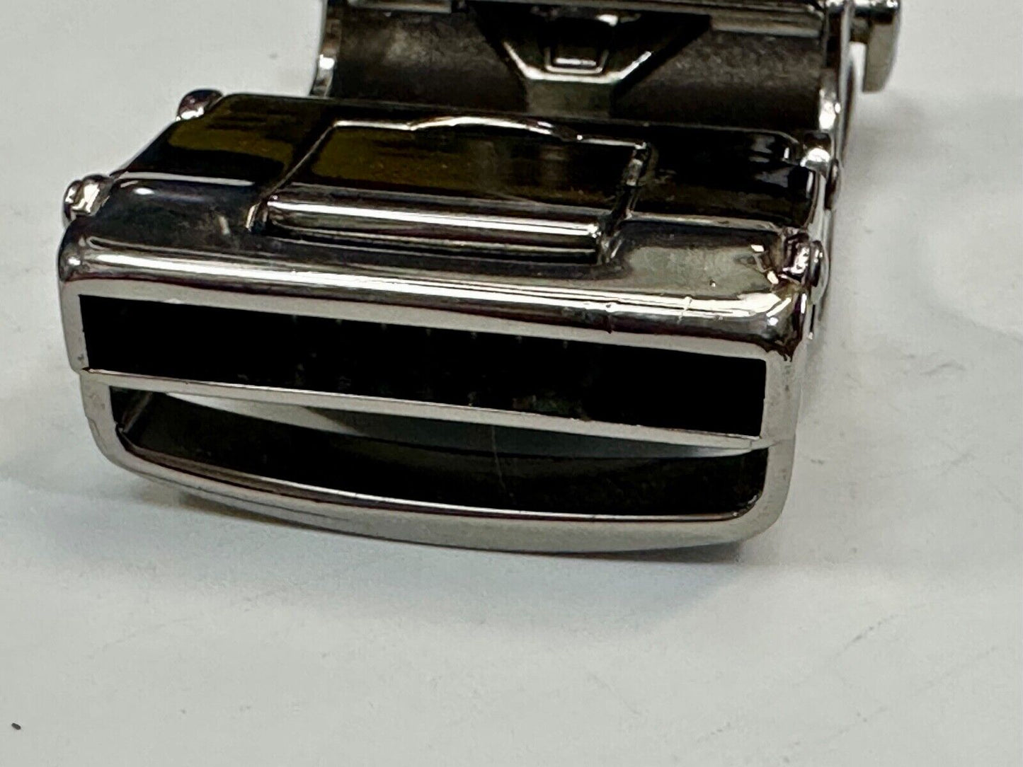 Automatic Ratchet Black & Silver Tone Replacement Dress Style Belt Buckle