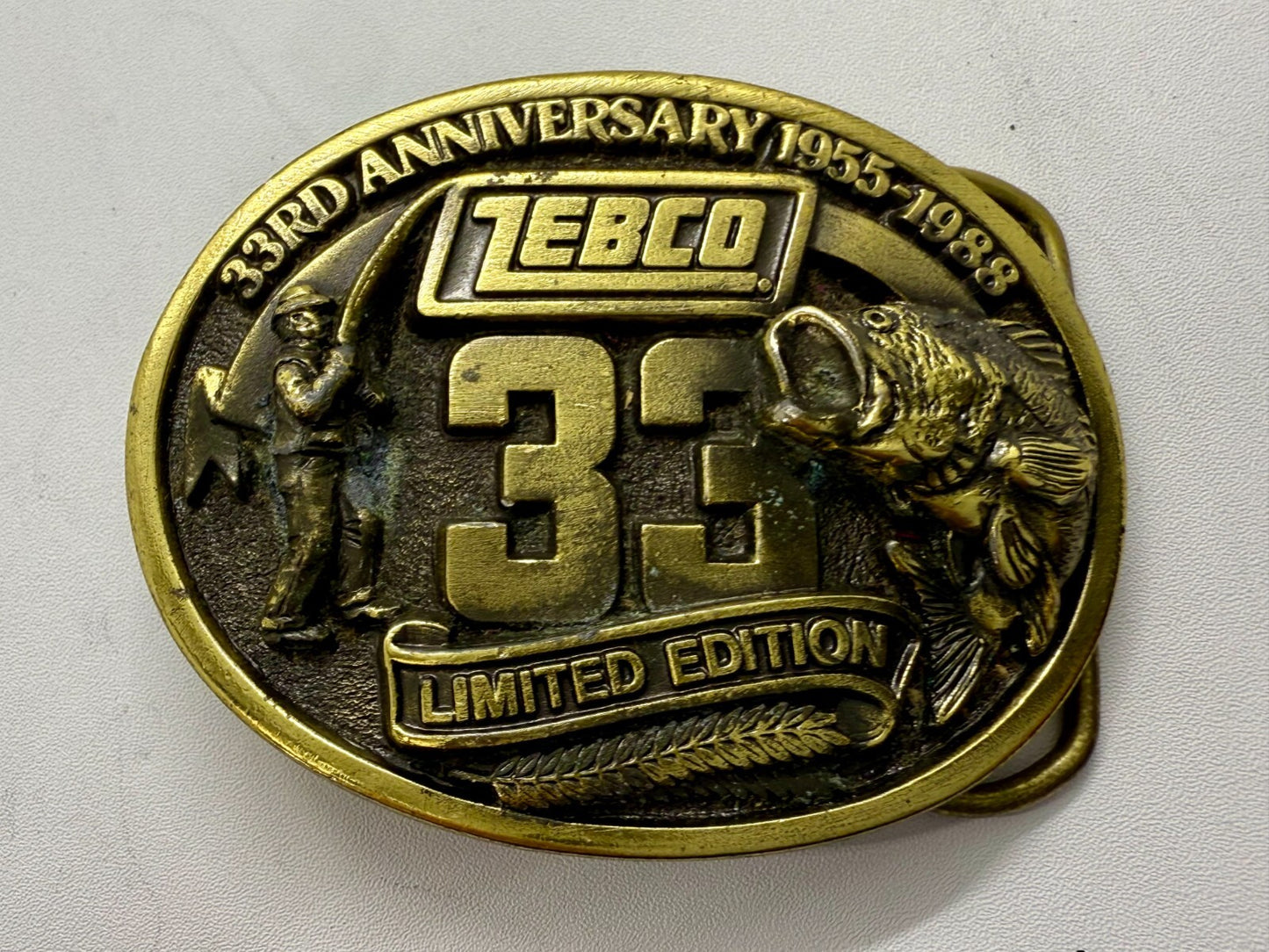 33rd Anniversary Zebco Angler Fishing Edition The Great American Belt Buckle
