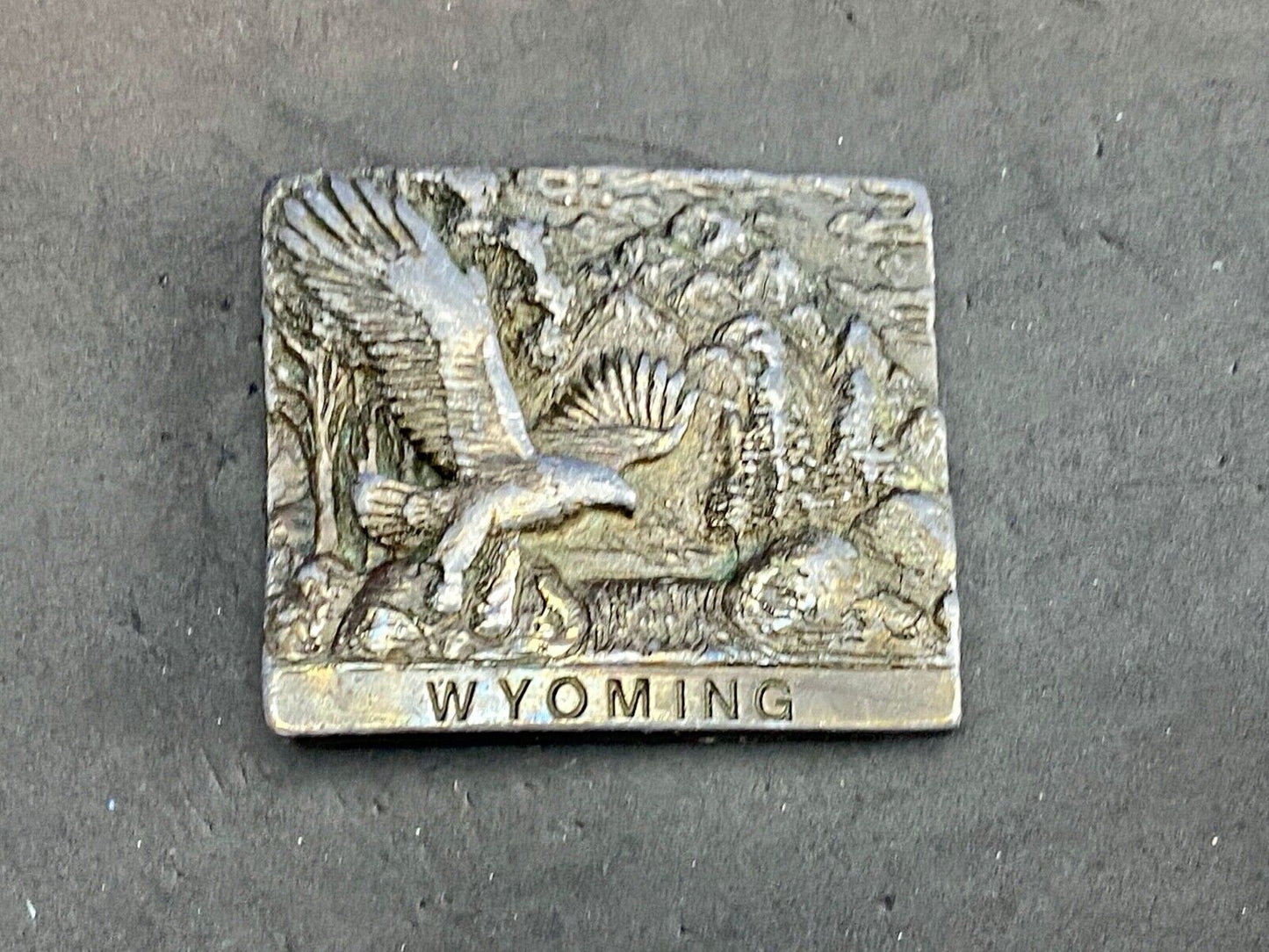 Vintage 1979 belt buckle - The state of Wyoming by Spec-Cast