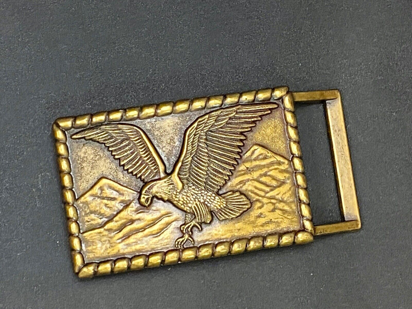 Vintage Eagle Belt Buckle American Americana Usa Biker Mountains Classic
