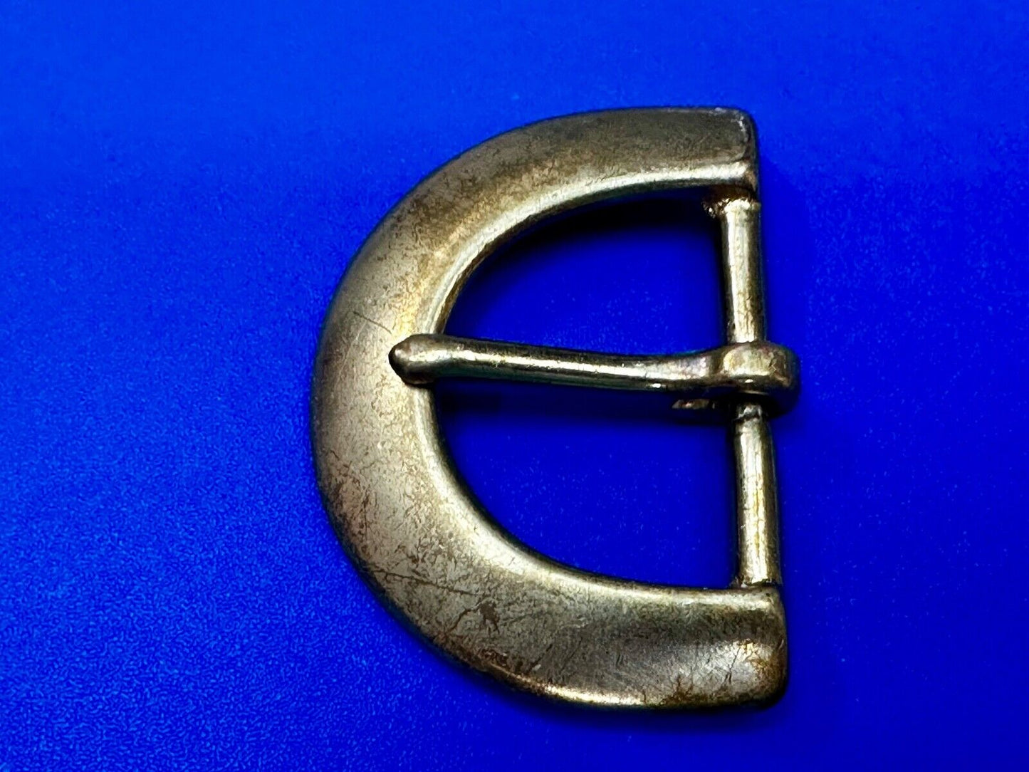Thick Solid Brass Half Oval Shaped Vintage Replacement Belt Buckle