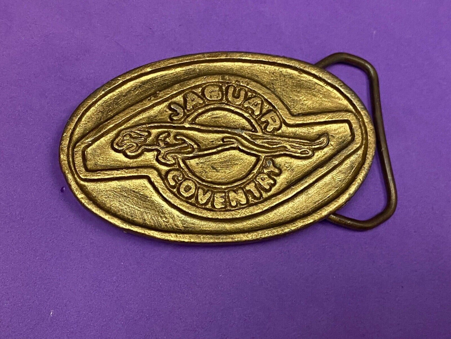 Sytner Jaguar Coventry Car Auto Collectors Dealers Vintage Brass Belt Buckle
