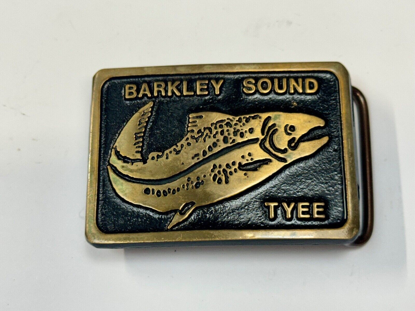 Barkley Sound Tree Fishing Fish Solid Bronze Sandcast belt buckle Rainbow Medals