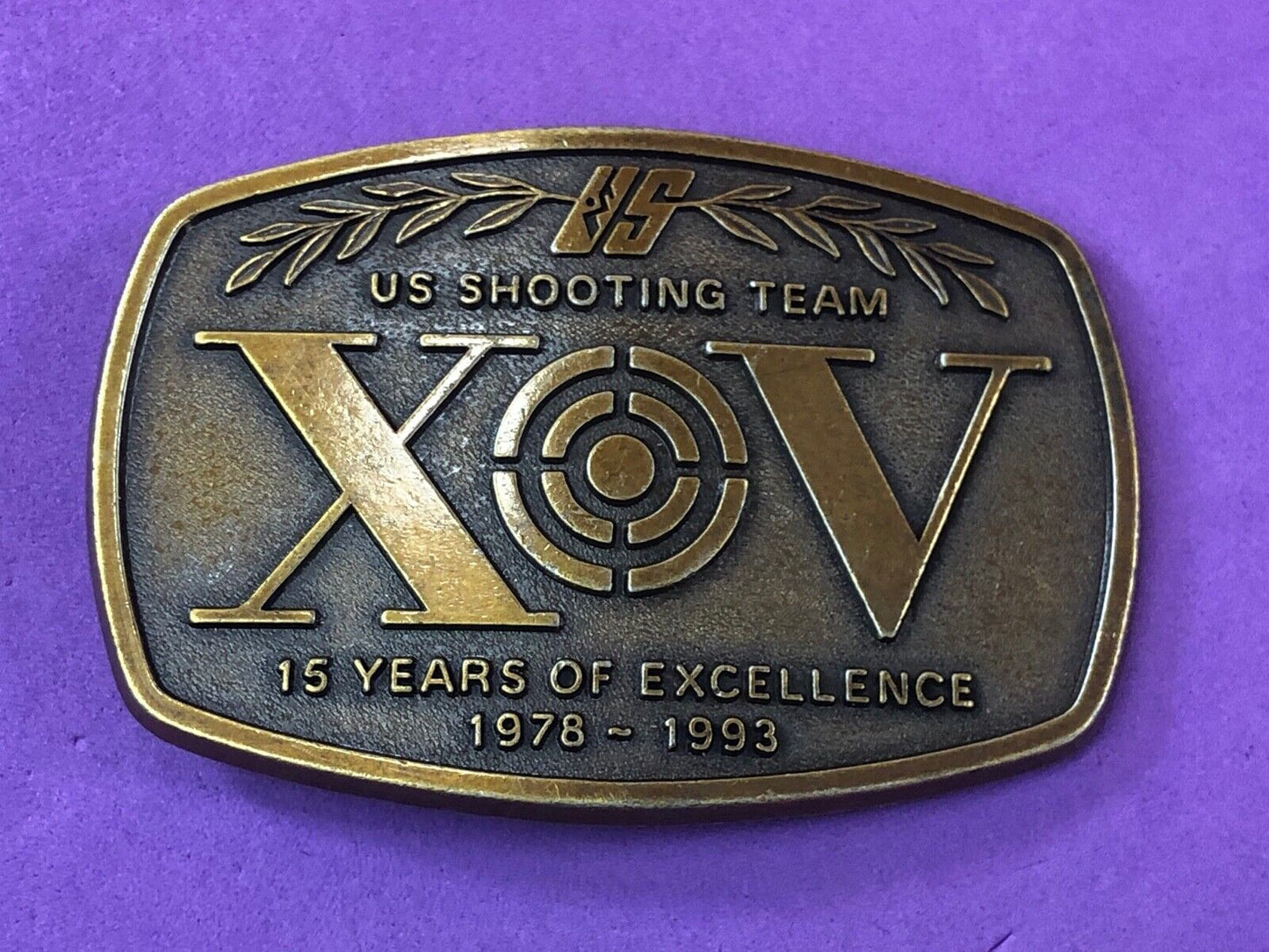 US shooting team 15 years of excellence 1978 - 1993 belt buckle