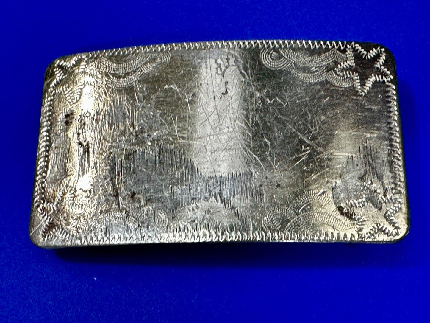 Vintage Engraved Silver Tone Belt Buckle For Craft Project Or To Wear!