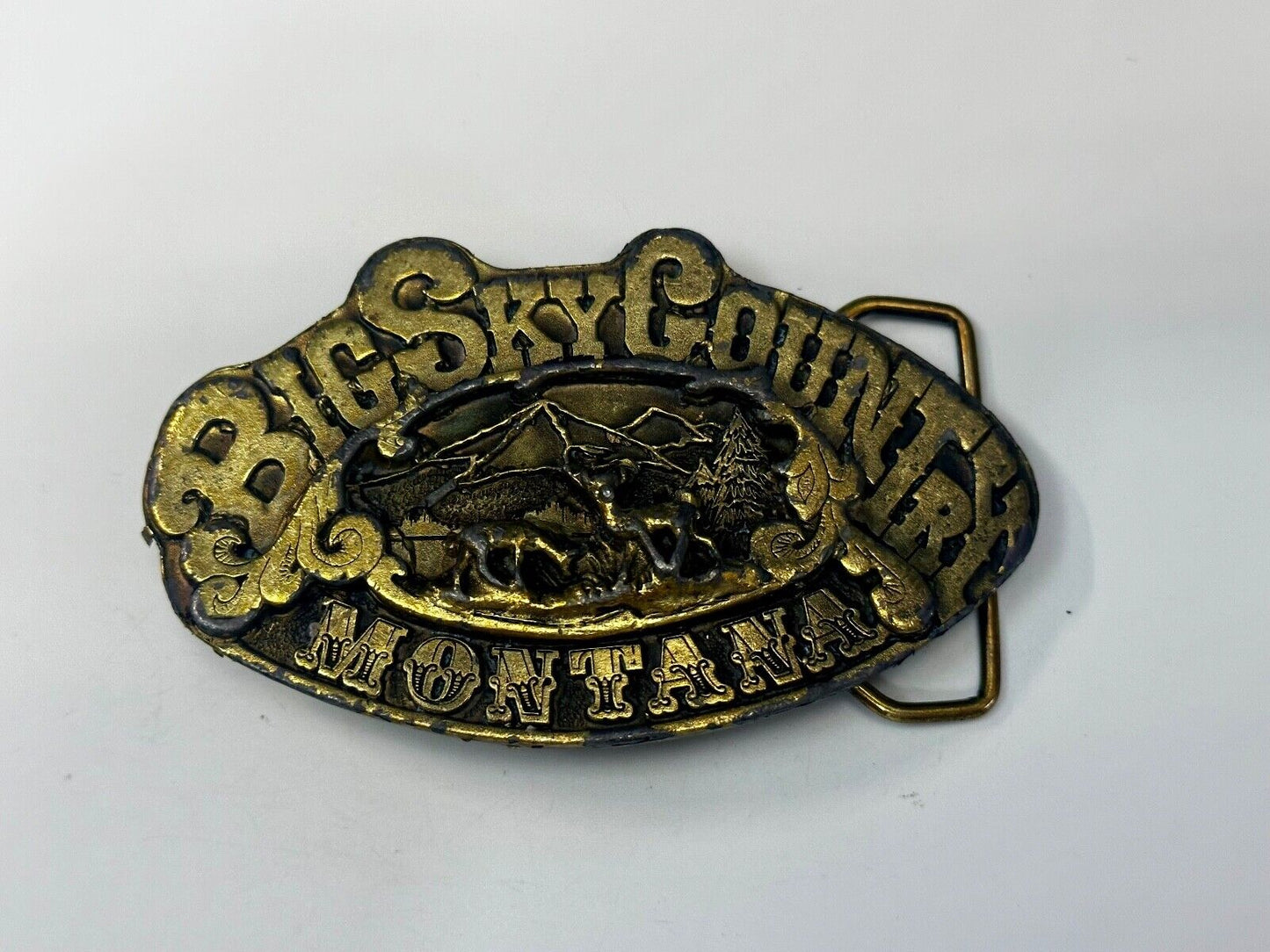 Vintage Big Sky Country Montana Belt Buckle Capitol! Vintage Adezy Denver