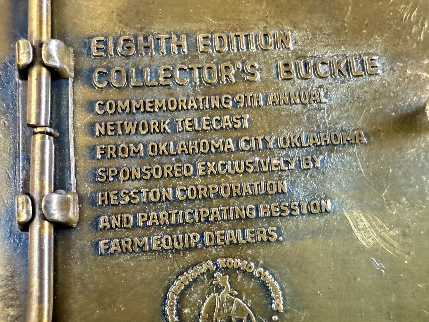 1982 Hesston NFR National Finals Rodeo All Around Cowboy Vintage Belt Buckle