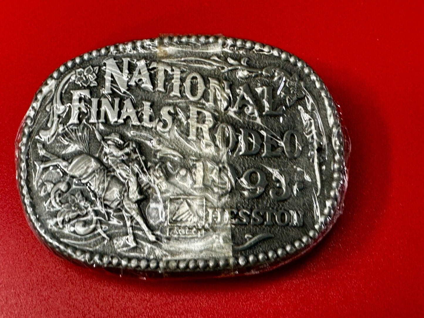 1993 Hesston National Finals Rodeo NFR Cowboys Youth Size NOS Belt Buckle