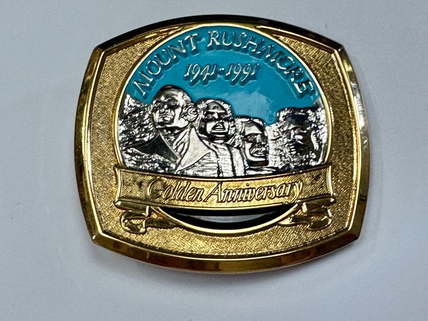 1991 Mount Rushmore 50th Golden Anniversary Limited Edition belt buckle