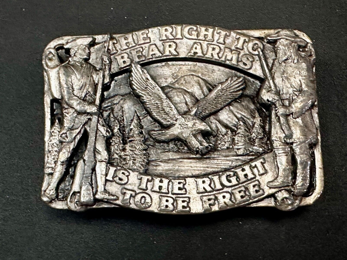 The Right To Bear Arms Is the Right ToBe Free 2nd Amendment VTG 1982 Belt Buckle