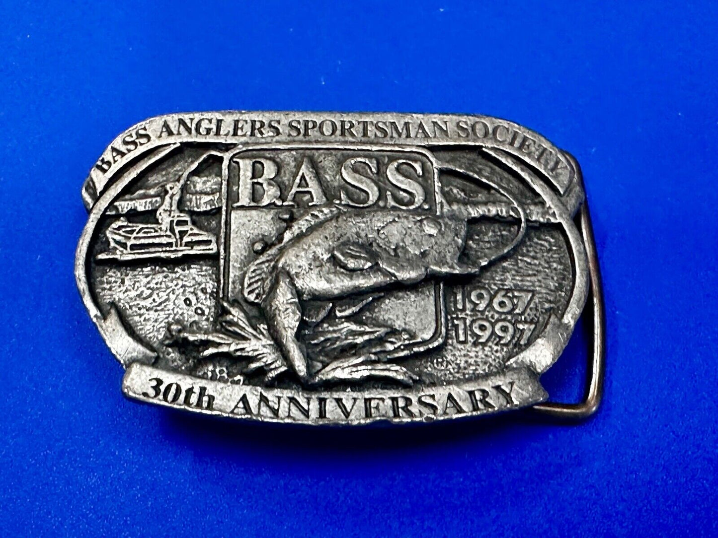 30th Anniversary BASS Anglers Sportsman Society Fishing Fishermans Belt Buckle