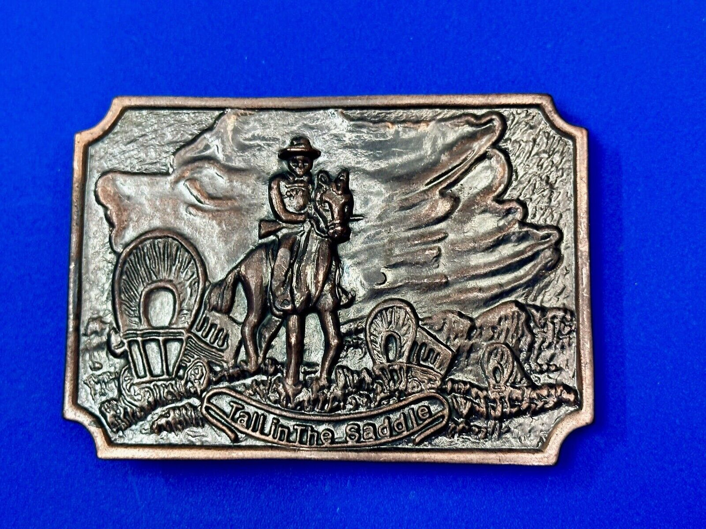 Tall in the Saddle Art Western Horse and Cowboy way of life! Vintage belt buckle