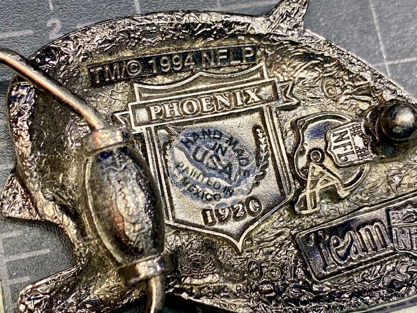 Vintage 1994 Phoenix Arizona Cardinals Nfl Sports Football Team Belt Buckle