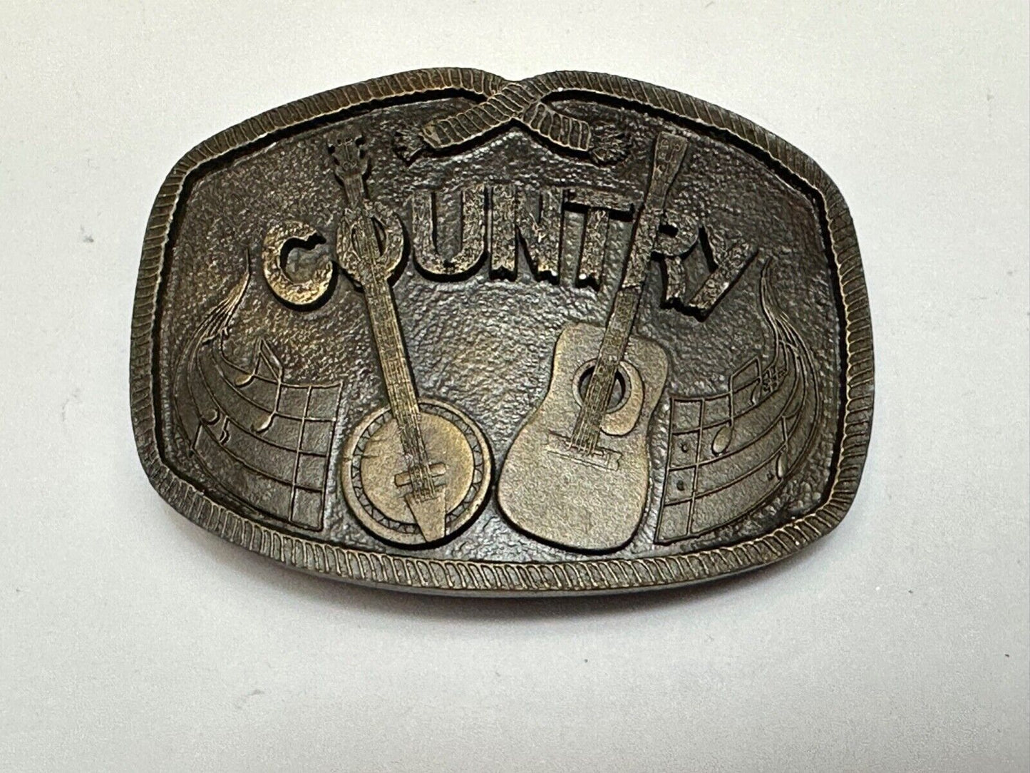 Vintage Country music Guitar and Banjo pickers - Indiana Metal Craft belt buckle