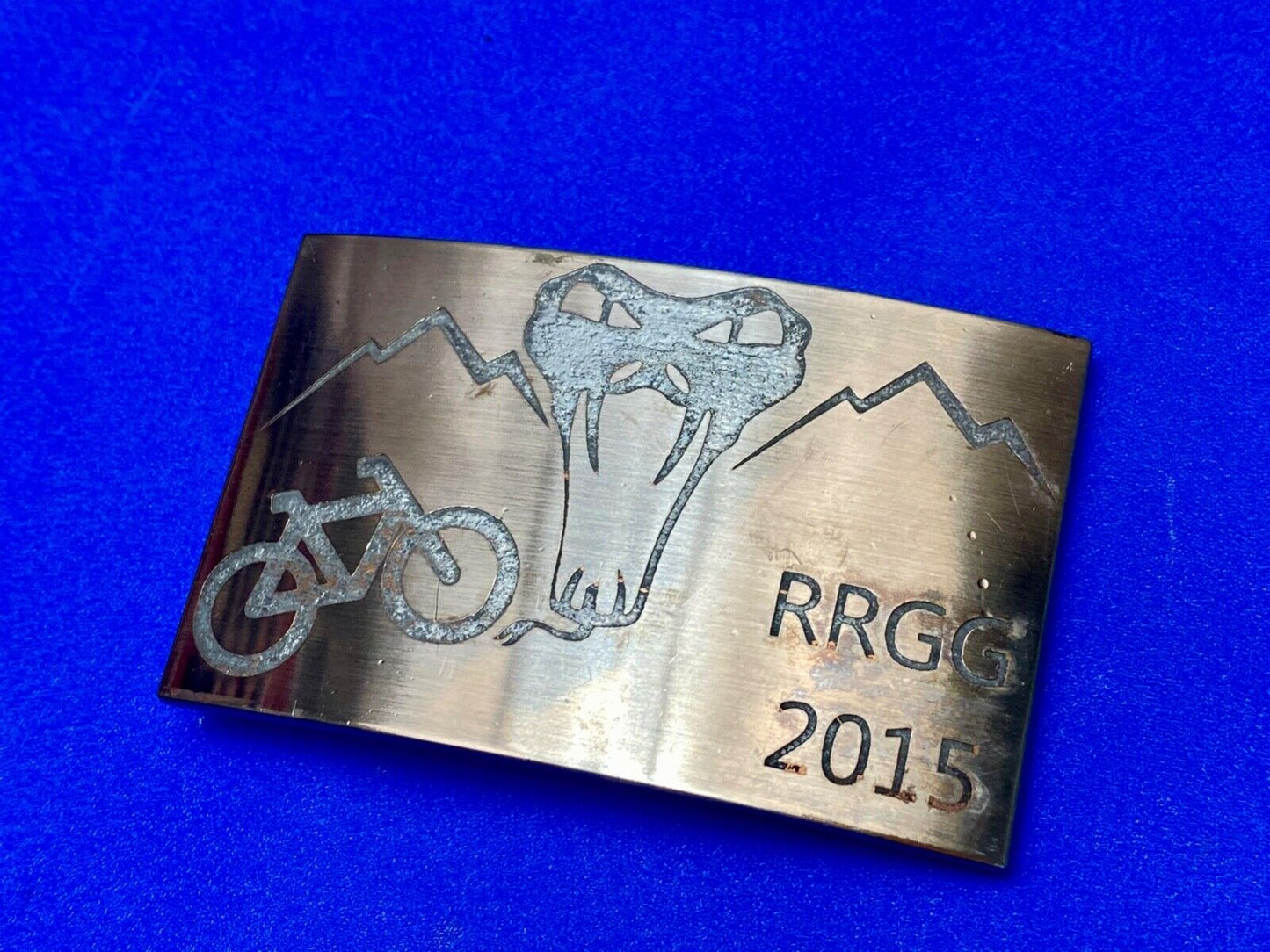 Used 2015 RRGG Mountain Bike Belt Buckle Viper Logo Event Trail Ride Race BMX