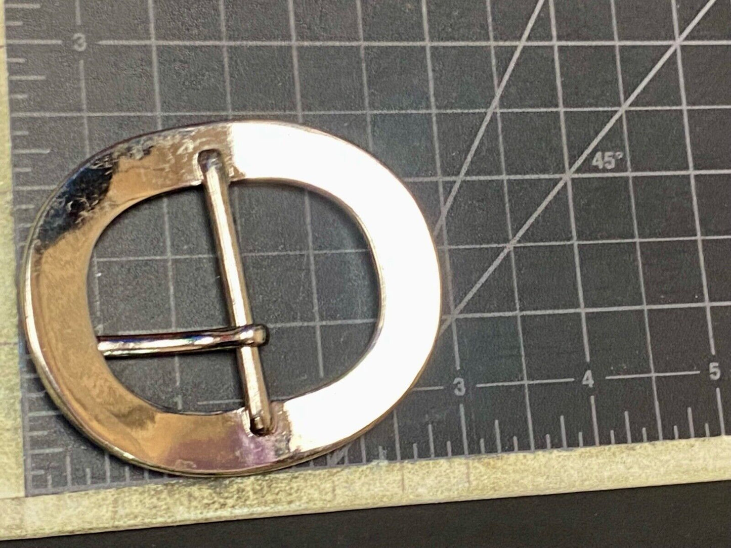 3" Wide Formal Silver And Black Color Oval Belt Buckle - Retro Vibe