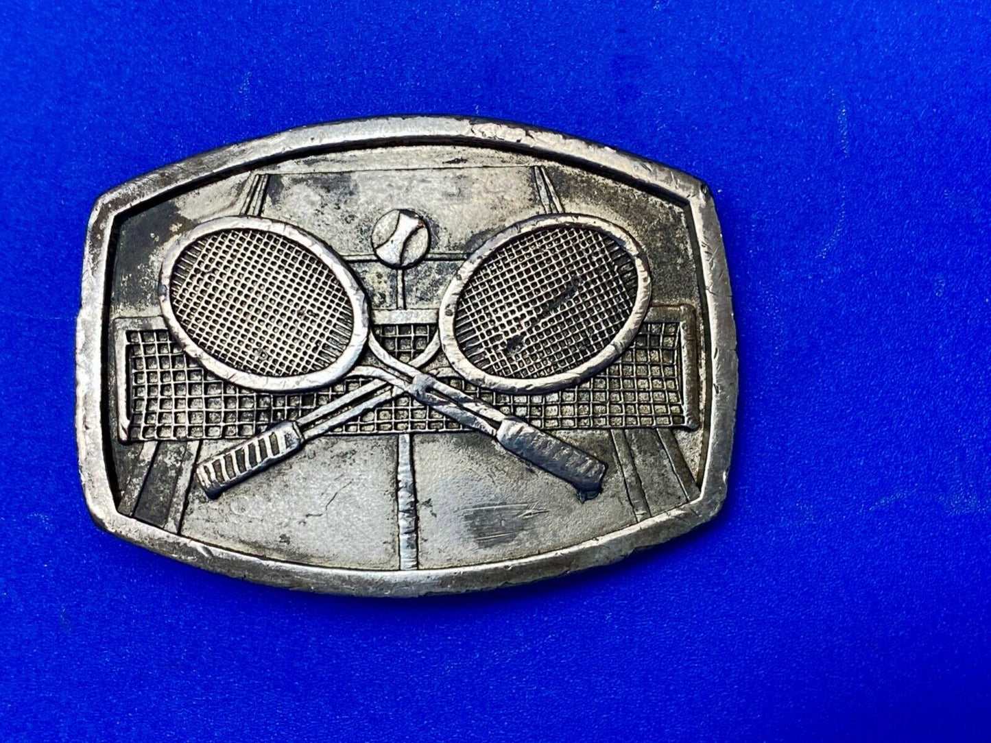 Tennis game match commemorative Indiana Metal Craft belt buckle racquet & ball