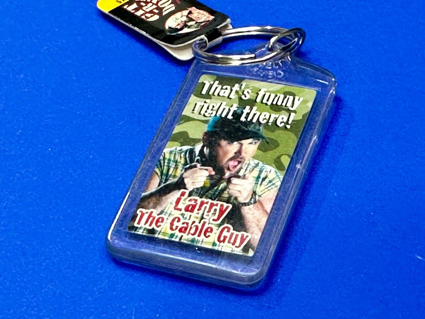 That's Funny Right There Larry The Cable Guy NOS Green Color Keychain Key Ring