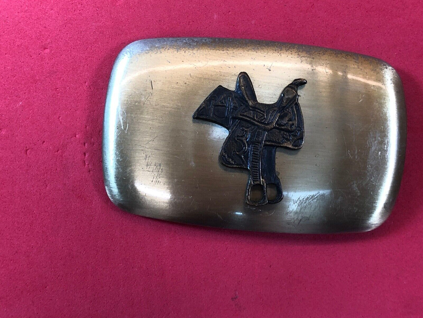 Vintage Chambers Belt Buckle Company Horse Saddle