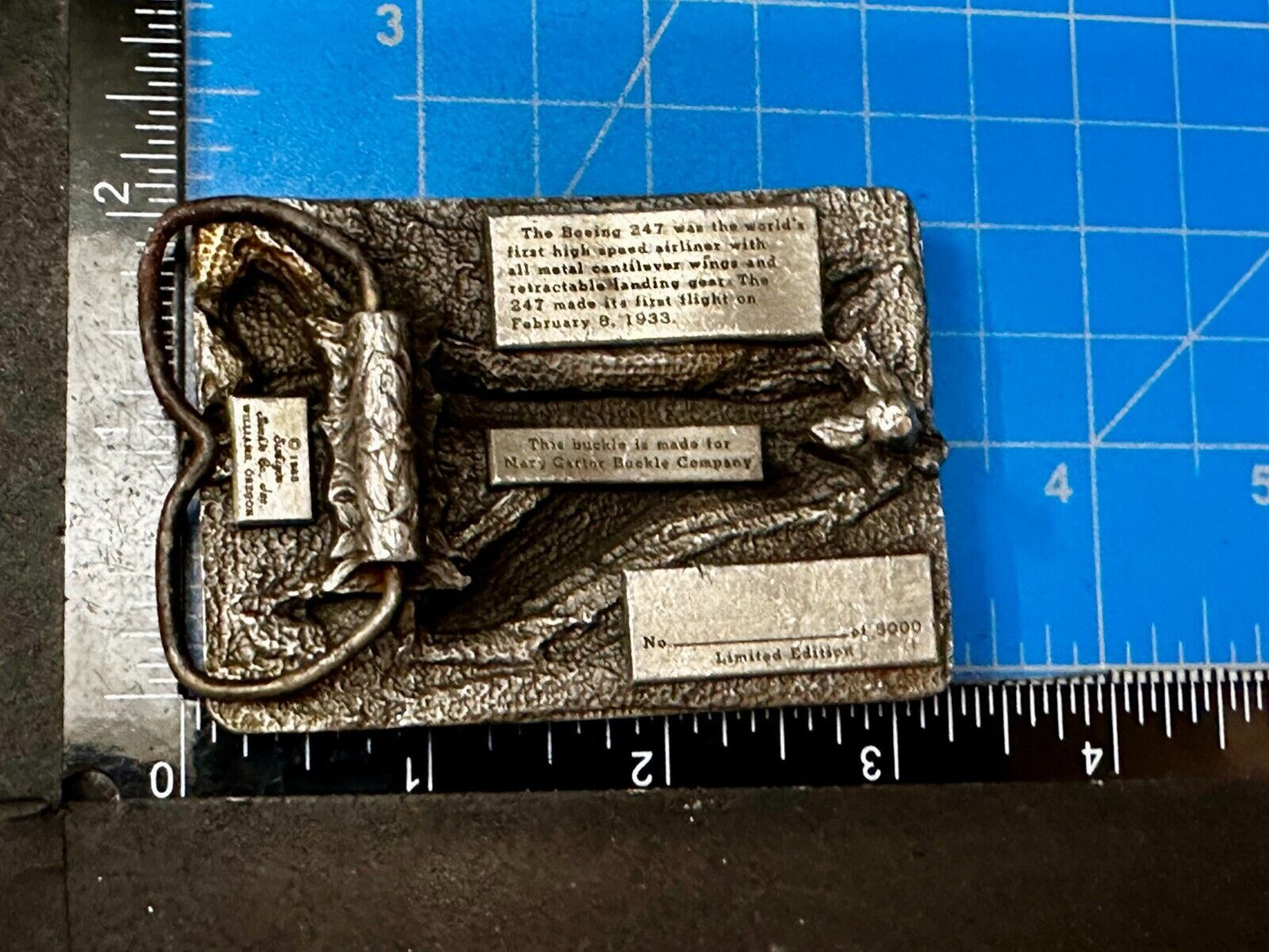 The Boeing 247D High Speed Aircraft Vintage 1986 Belt Buckle by Siskiyou
