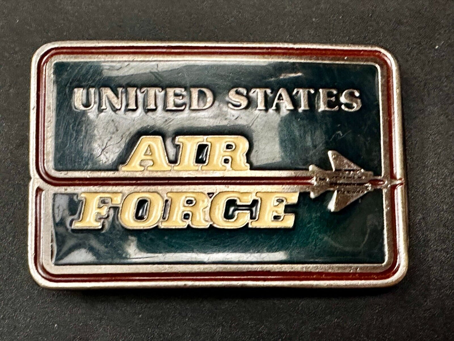 USAF United States Air Force Fighter Jet Plane logo Vintage numbered Belt Buckle
