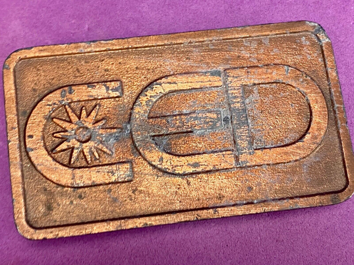 Vintage CED company promotional belt buckle