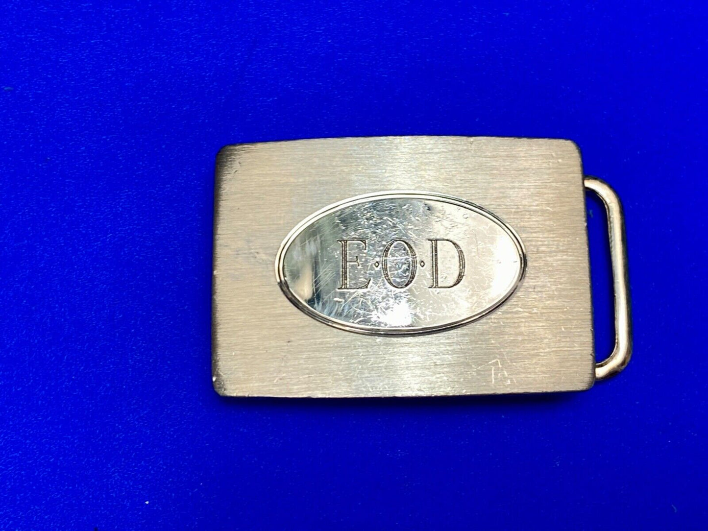 Vintage EOD Initials Make Monogram small formal dress belt buckle