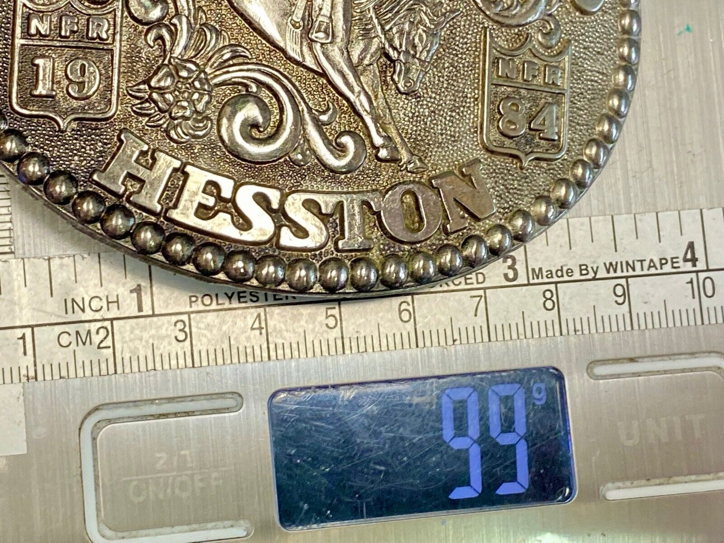 1984 Adult Size Nfr National Finals Rodeo Belt Buckle By Fred Fellows