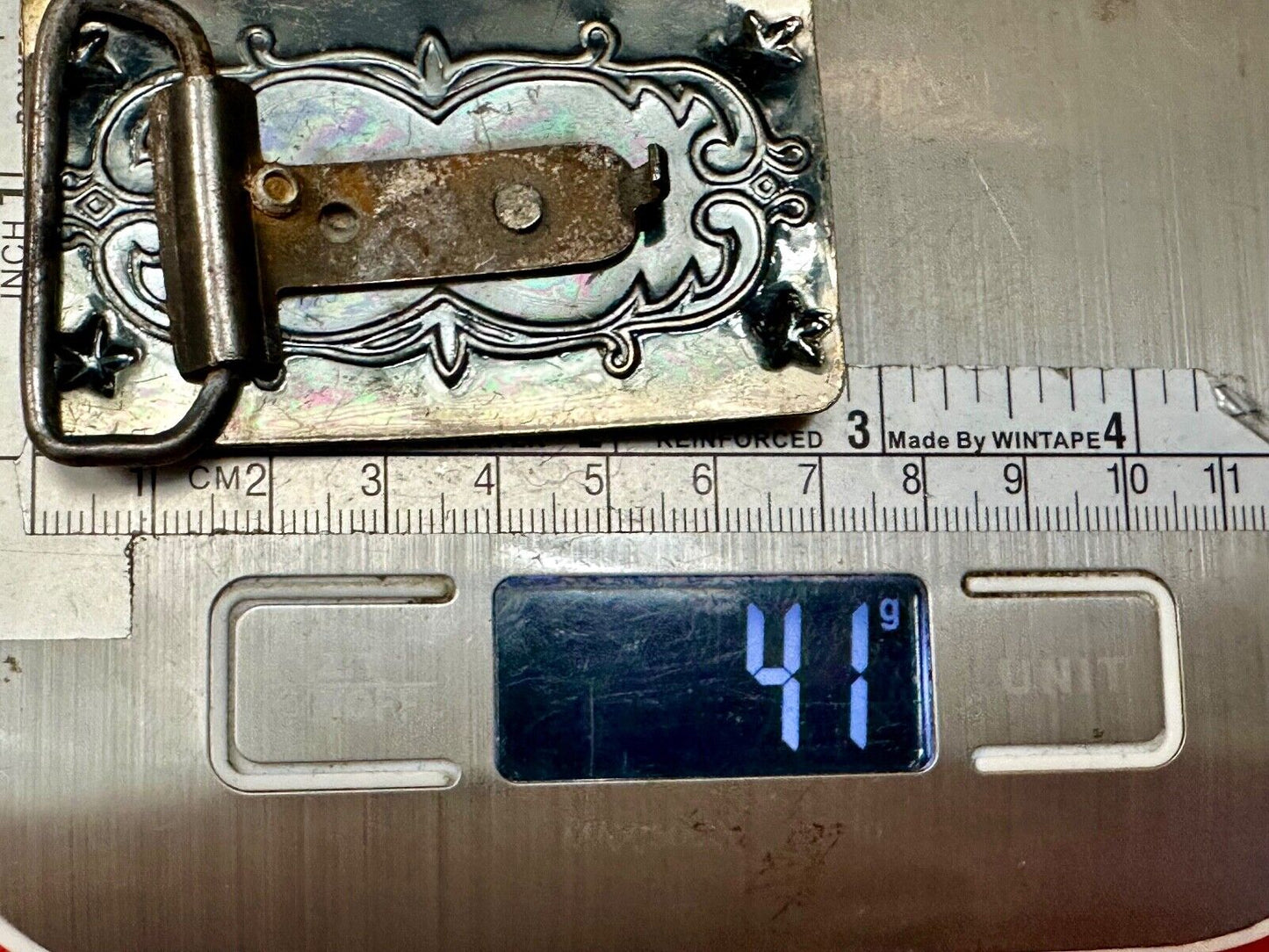 Vintage Covered Wagon Ornate belt buckle to restore